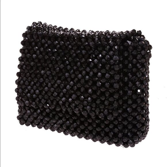 NWT La Regale macrame black bead mini bag - Picture 7 of 8